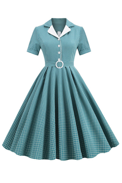 Vintage 1950-Talls Rutete Beltedress