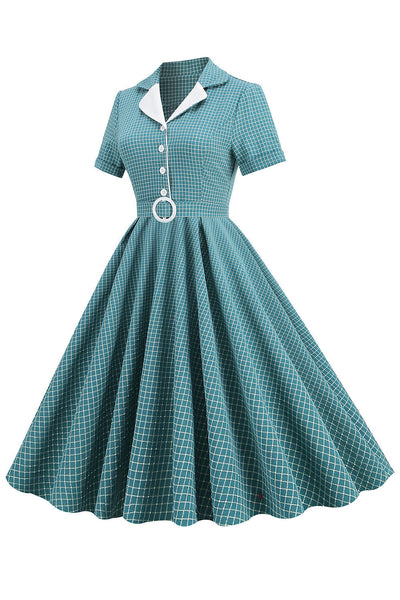 Vintage 1950-Talls Rutete Beltedress