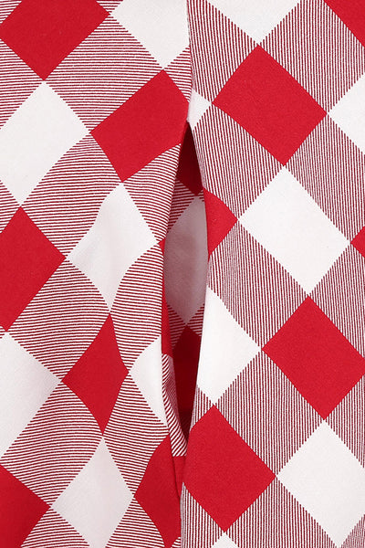 Vintage 1950-Talls Rød Rutete A-Linjekjole