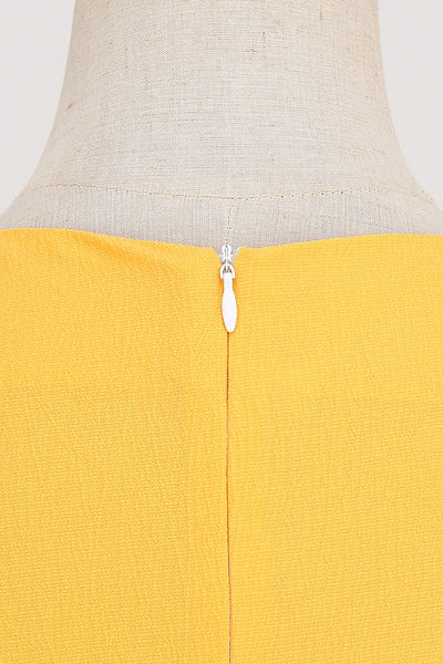 Gul 50-Talls Kjole I Retrostil Med Nøkkelhull