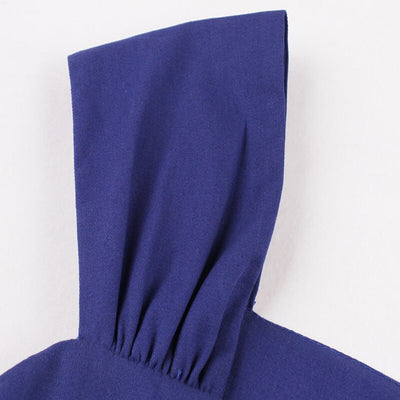 Vintage Kjole Slim Midje Blå