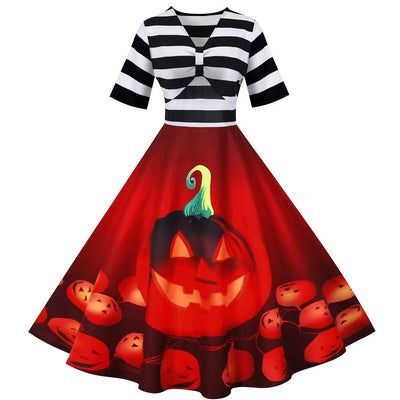 Rockabilly Marinière Halloween Kjole