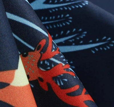 Marineblå Blomsterkjole Fra 50-Tallet