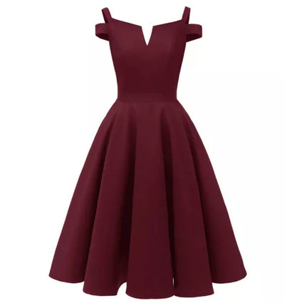 50s Pin Up Dress Burgundy