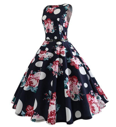 50-Talls Pin Up Navy-Kjole