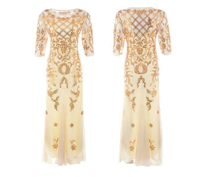 Plus Size 20s Kjole Aprikos