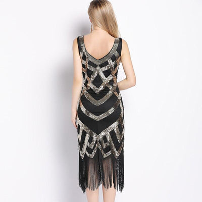 20-Talls Vintagekjole Svart Gull