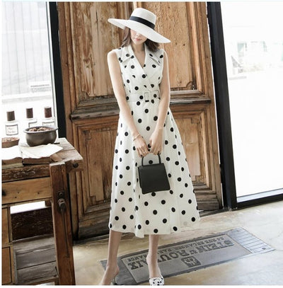 40-Talls Prikkete Kjole