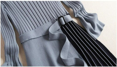 40-Talls Asymmetrisk Kjole Blå