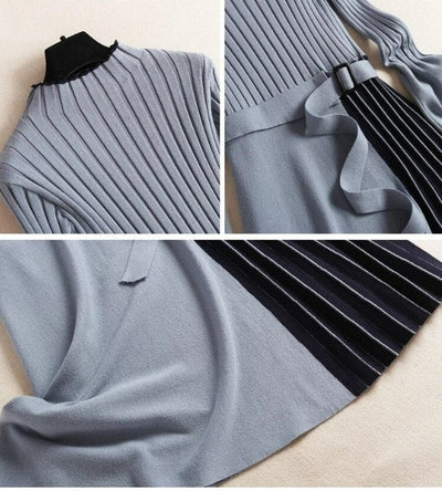 40-Talls Asymmetrisk Kjole Blå