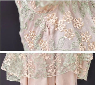 40-Tallskjole Blonder Vintage Chic Grå