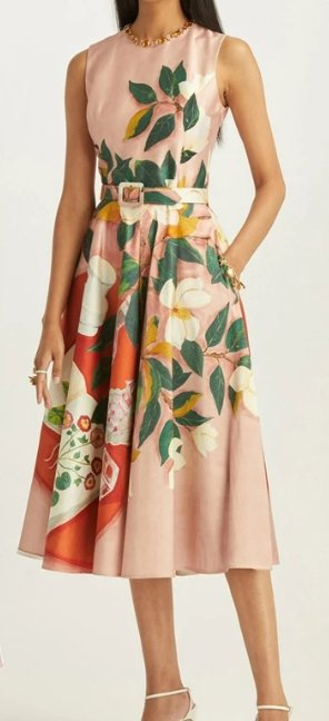 40-Talls Rosa Blomsterkjole