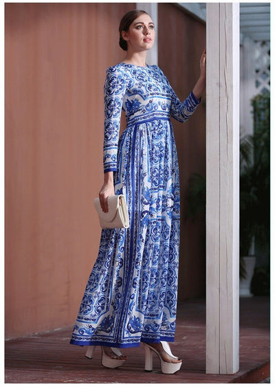 Plus Size 40s Kjole Blå