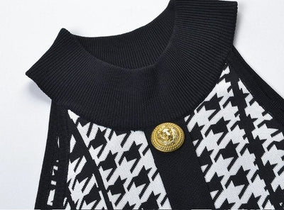 40-Talls Grå Kjole Plissert Skjørt