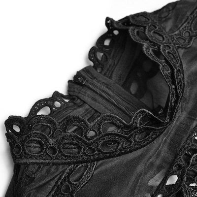 40-Talls Svart Openwork Kjole