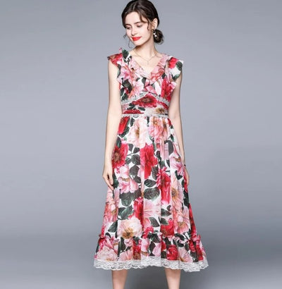 40-Talls Rosa Kortermet Kjole