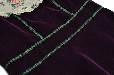 Floral Velvet Dress Fra 40-Tallet