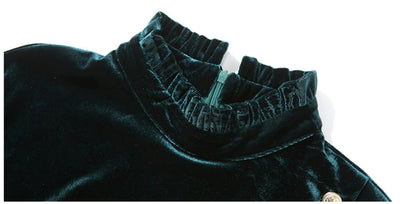 Grønn Fløyelskjole Fra 40-Tallet