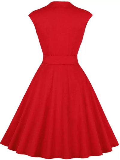 50-Talls Amerikansk Rød Prikkete Kjole