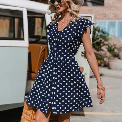 Vintage Marineblå Kjole