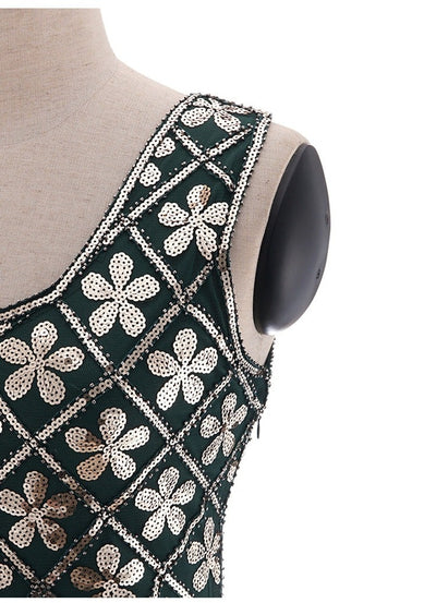 Charleston-Kjole Fra 20-Tallet - Grønn Og Gull