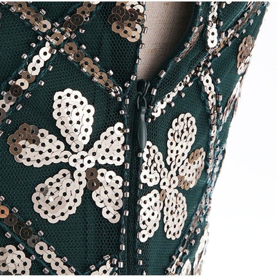 Charleston-Kjole Fra 20-Tallet - Grønn Og Gull