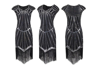 20-Talls Charleston-Kjole Sølv