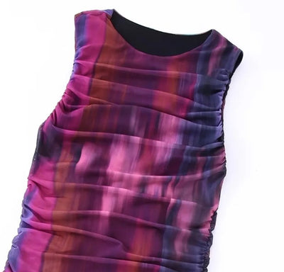 Fargerik 70-Talls Aftenkjole