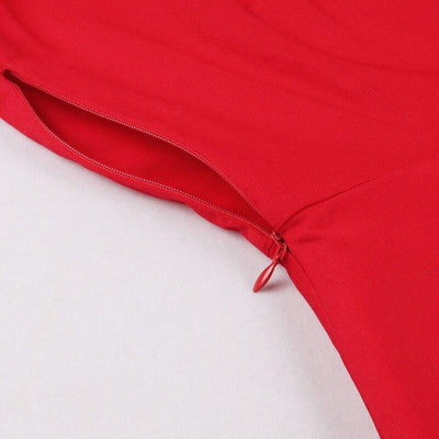 Vintage Rockabilly Rød Aftenkjole