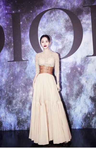 Vintage Blekrosa Blondekjole