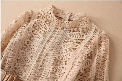 Vintage Blekrosa Blondekjole