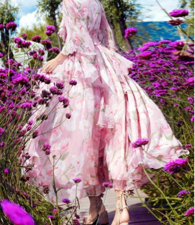 Vintage Rosa Blondekjole