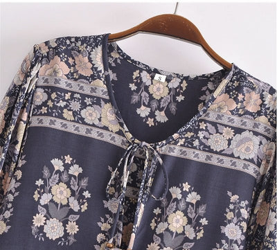 70-Tallet Rett Kjole Blomster