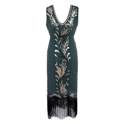 Grønn Og Gull Gatsby Spirit Dress