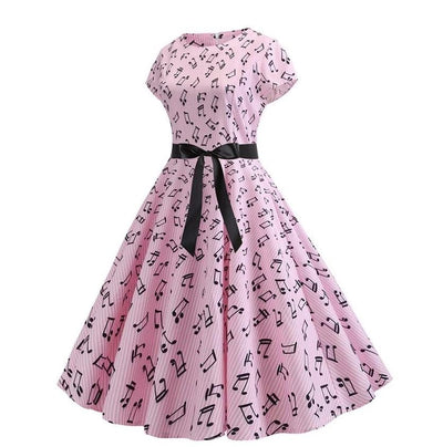 Vår Vintage Rosa Blusset Kjole