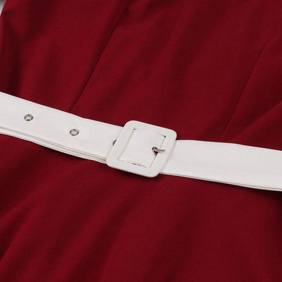 Rød Femtitallskjole Peter Pan Krage