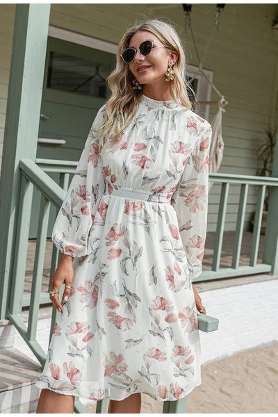 Vintage Rosa Blomsterkjole