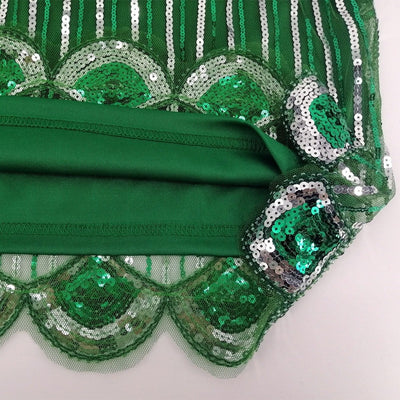 Grønn Kort Gatsby-Kjole