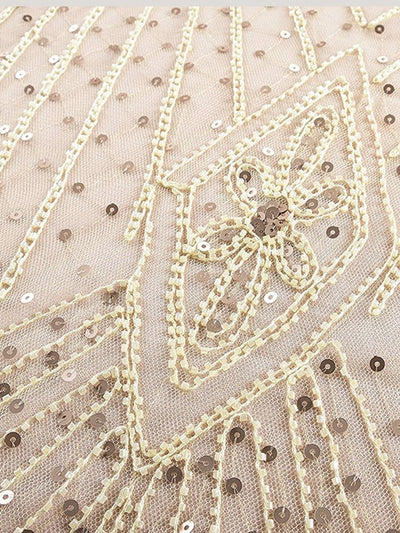 Elfenben Haute Couture Lang Gatsby-Kjole