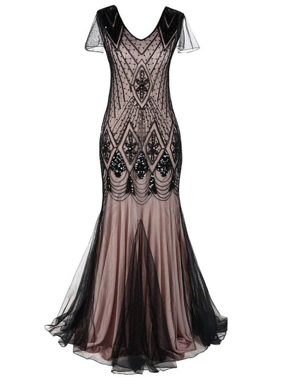 Rosa Haute Couture Lang Gatsby-Kjole