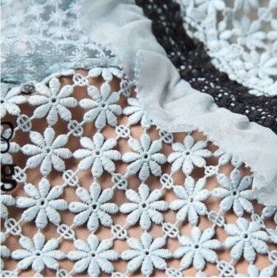 Lang Vintage Blå Volangkjole