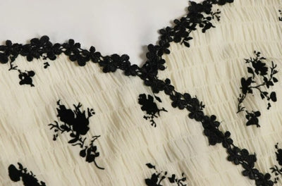 Vintage Khaki Floral Lang Kjole