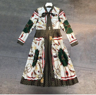 Vintage Rosa Midi-Kjole