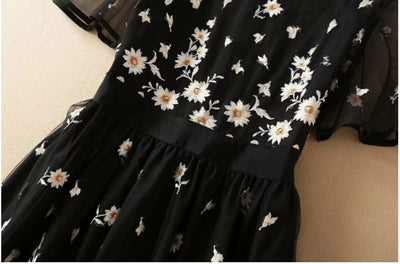 Retro Svart Blondekjole Fra 1940-Tallet