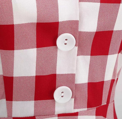 Rød 50-Talls Retro Kjole