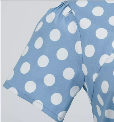 Blå Kjole I Vintagestil Fra 50-Tallet