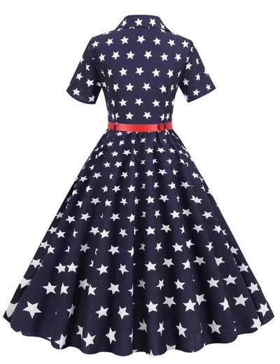 Kjole I 60-Tallsstil For Kvinner, Kongeblå