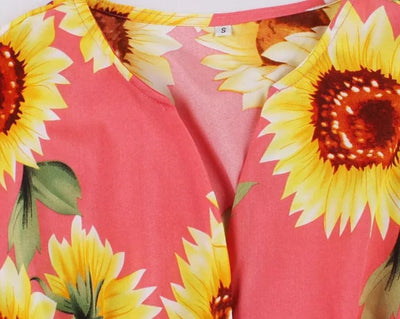 Vintage 1950 Rosa Blomsterkjole