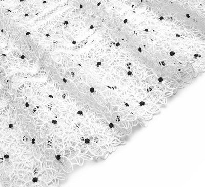 Vintage 40-Talls Hvit Prikkete Kjole