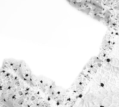 Vintage 40-Talls Hvit Prikkete Kjole